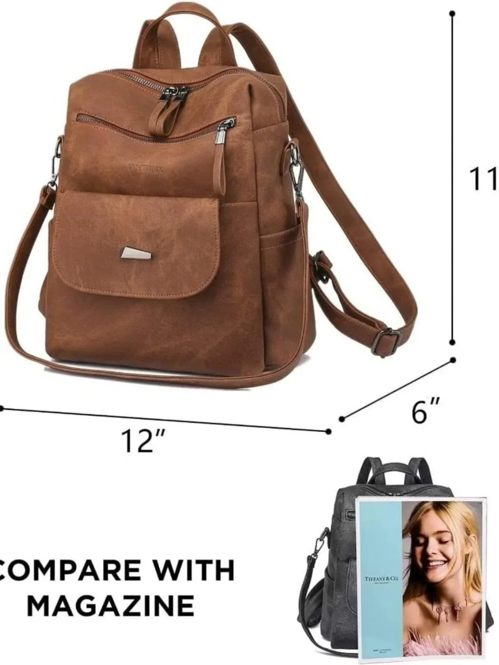 Stylish PU Leather Backpack Purse for Women | Versatile Handbag & Travel Bag